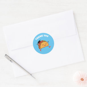 Taco Graduation Party Thank You Classic Round Sticker