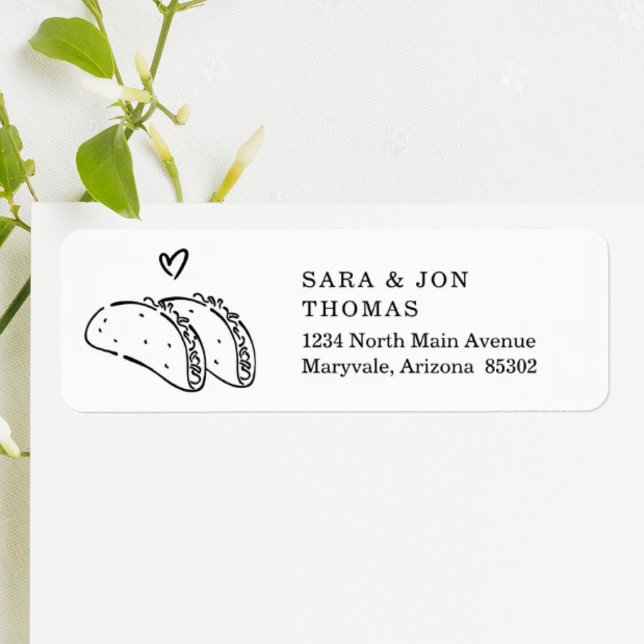 Taco & Heart Mexican Wedding, Fiesta Bridal Shower Label (Creator Uploaded)