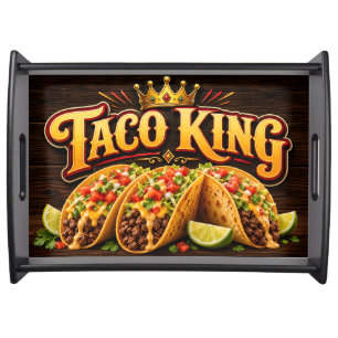 Taco King, Vibrant Mexican Food Fiesta Serving Tray