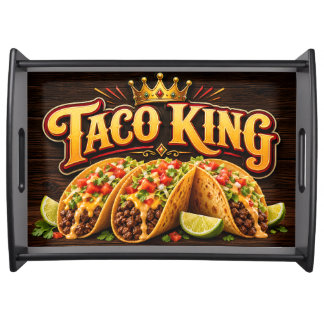 Taco King, Vibrant Mexican Food Fiesta Serving Tray