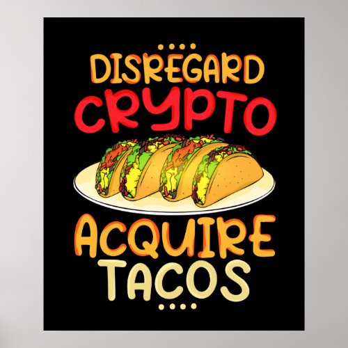 Taco Lover Men Funny Crypto Gift Bitcoin Love Taco Poster