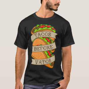 Taco Lover Tacos Before Vatos Tattoo Style Taco Ar T-Shirt