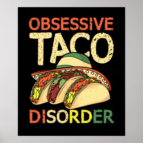 Taco Lover Women Men Mexican Food Gift Tacos Poster