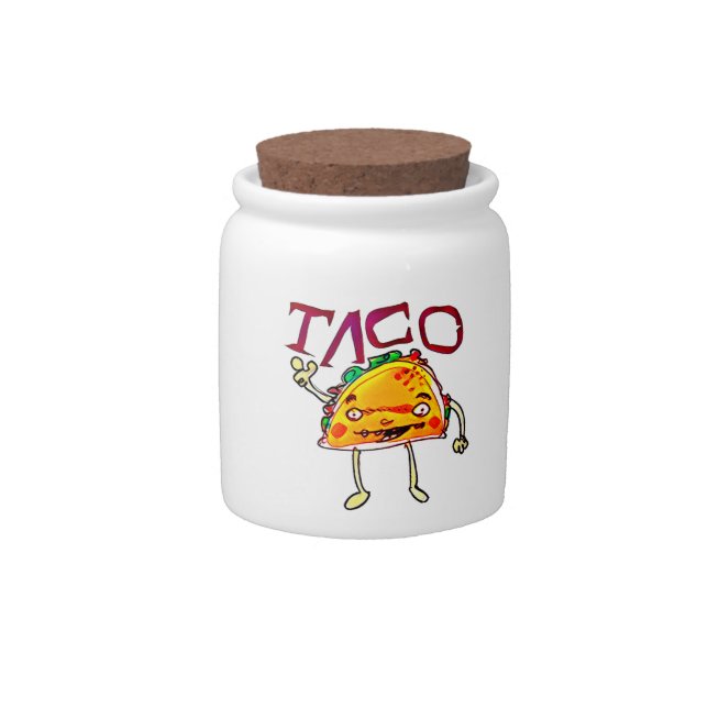 taco man cartoon style funny illustration candy jar (Front)