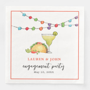 Taco & Margarita Mexican fiesta Engagement Party Paper Dinner Napkins