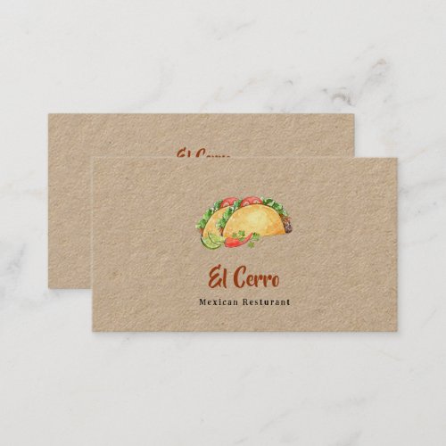 Taco Mexican food  Business Card