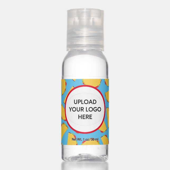 Taco Mexican Food Business Logo Name Message Hand Sanitizer (Front)