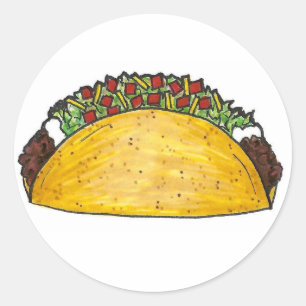 Taco Mexican Food Foodie Hard Shell Corn Tacos Classic Round Sticker