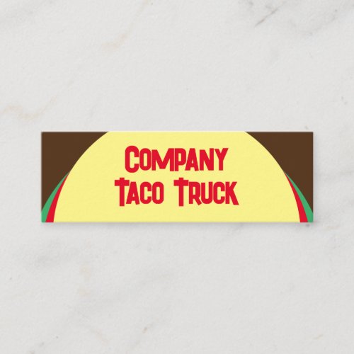 Taco Mexican food truck yellow brown red Mini Business Card