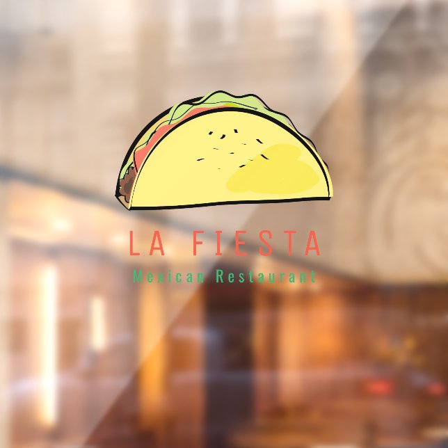 Taco Mexican Restaurant Modern Business Window Cling (Sheet 2)