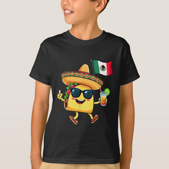 Taco Mexico Flag Cinco De Mayo Mexican Independenc T-Shirt (Front)