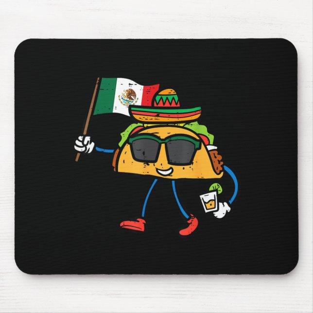 Taco Mexico Flag Cinco De Mayo Mexican Mouse Pad (Front)