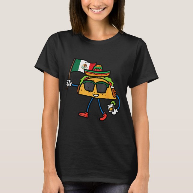 Taco Mexico Flag Cinco De Mayo Mexican T-Shirt (Front)
