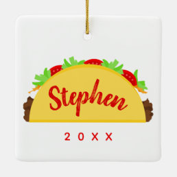 Taco Name Ceramic Ornament