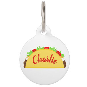 Taco Name Pet ID Tag