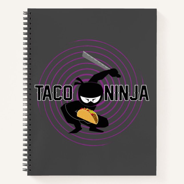 Taco Ninja Design - Spiral Notebook (Front)