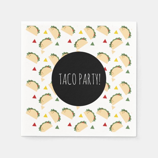 Taco Party Birthday Napkins (Front)