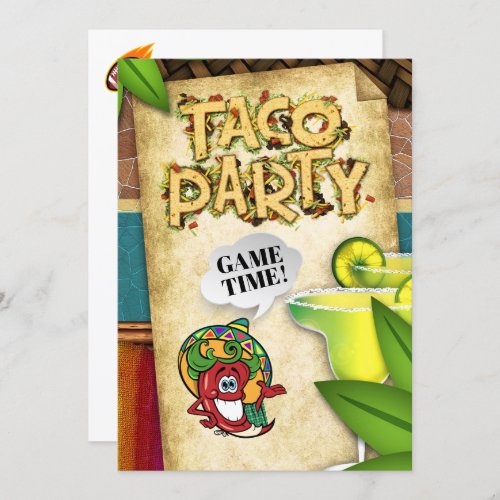 Taco Party Football New Years Invitation