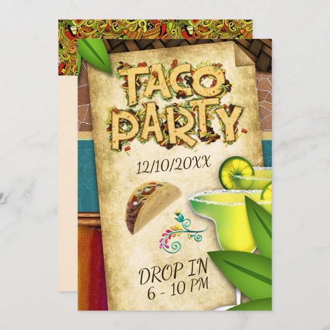 Taco Party Invitation (Front/Back)