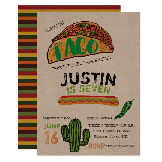 Taco Party Invitation Zazzle com