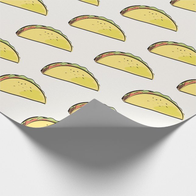 Taco Pattern Cream Wrapping Paper (Corner)
