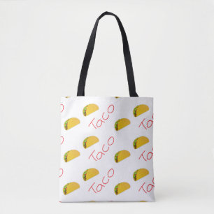 Taco pattern on tote bag