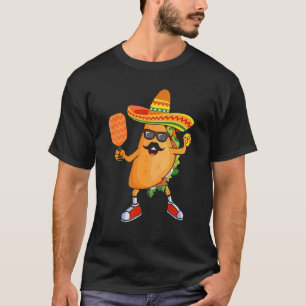 Taco Pickleball Player Funny Mexican Taco Playing T-Shirt