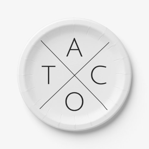 Taco Play on Fixer Upper Waco Word Art Paper Plates