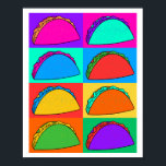 Taco Pop Art Poster<br><div class="desc">Spice up your space with this vibrant Taco Pop Art poster! Featuring a bold and colorful design, this artwork brings the beloved taco to life in a playful, modern style. Perfect for kitchens, dining rooms, or any area in need of a fun, quirky touch. Whether you're a taco enthusiast or...</div>