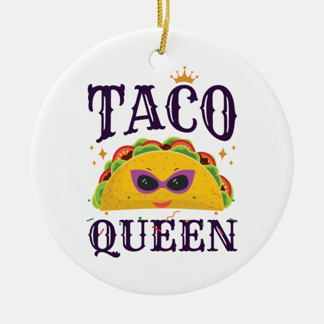 Taco Queen Love Tacos Women Ceramic Ornament (Front)
