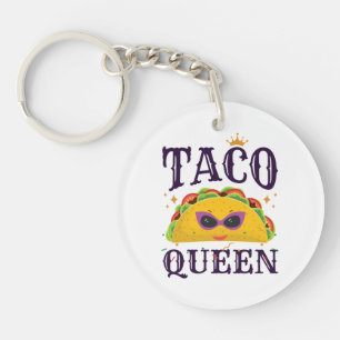 Taco Queen Love Tacos Women Keychain