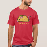 Taco Rat T-Shirt (Yellow Text)<br><div class="desc">A tasty taco with lettuce,  tomatoes and grated cheese poking out. Also,  this taco is alive! This is the taco rat.</div>