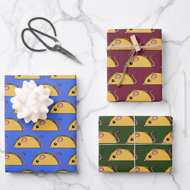 Taco Rat Wrapping Paper Sheet Set (Front)
