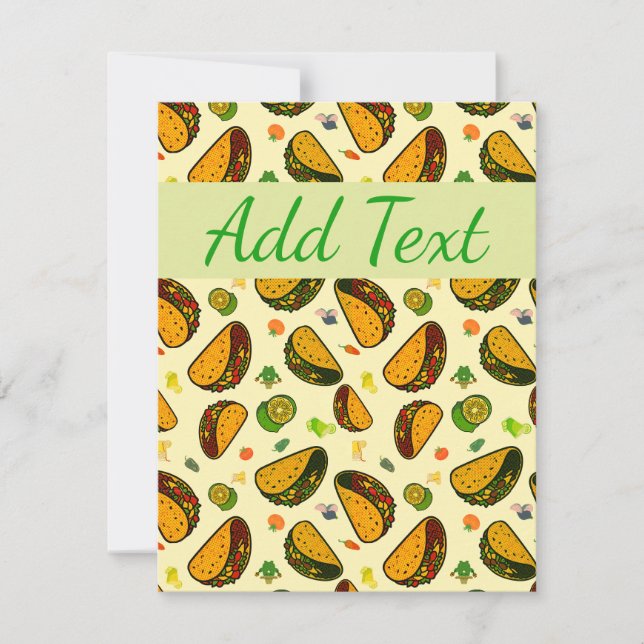 Taco Seamless Pattern Note Card (Front)