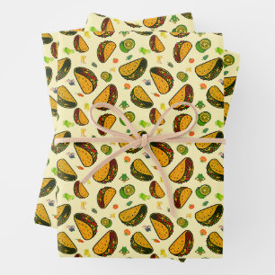 Taco Seamless Pattern Wrapping Paper Sheets