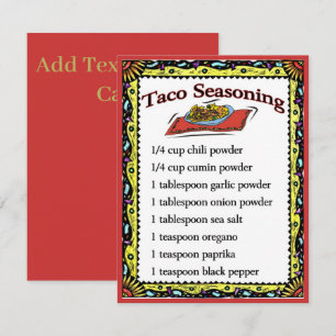 Taco Seasoning Cards, add text