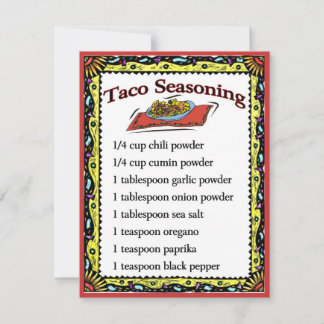 Taco Seasoning Cards, add text