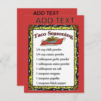 Taco Seasoning Cards, add text
