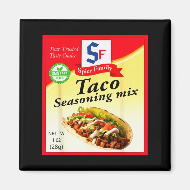 Taco Seasoning Mix Funny Mexico Cinco De Mayo Grou Magnet (Front)