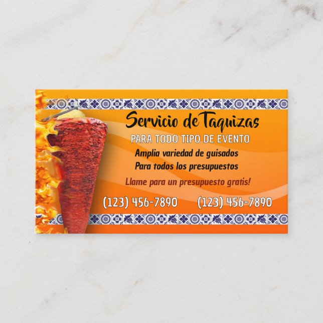 Taco Service Business Card (Front)