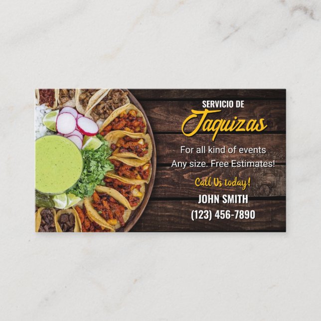 Taco Service Business Card (Front)