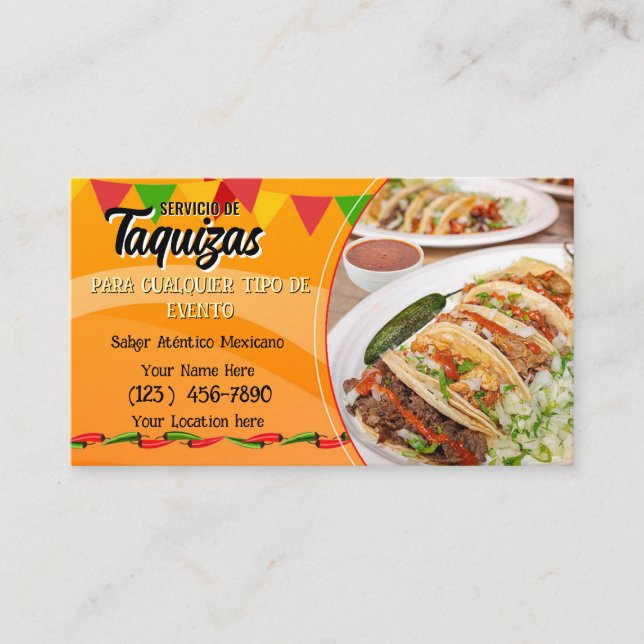 Taco Service Business Cards (Front)