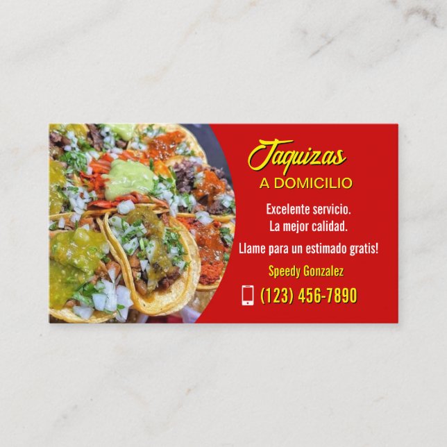 Taco service business cards (Front)