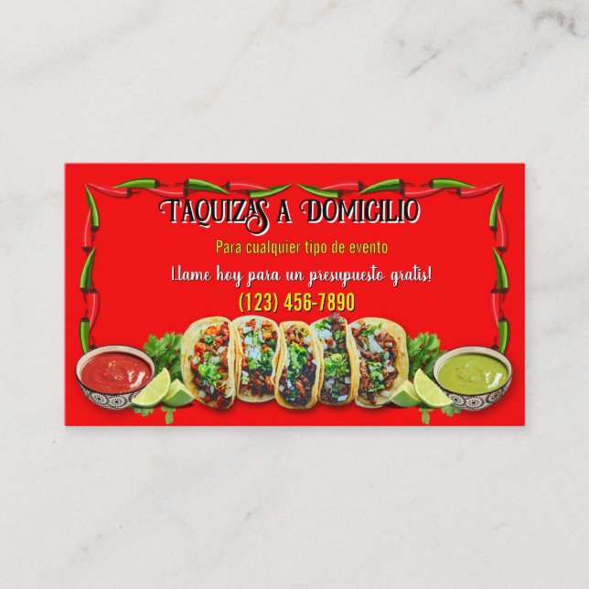 Taco service business cards (Front)