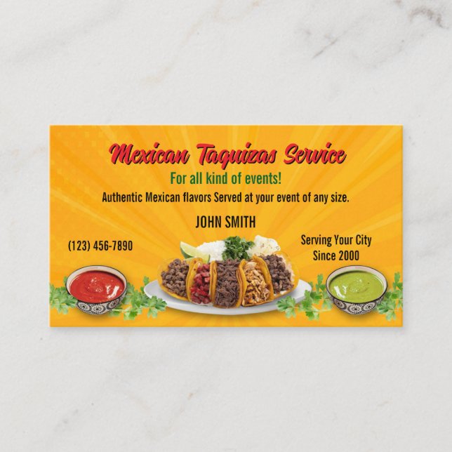 Taco Service Business Cards (Front)