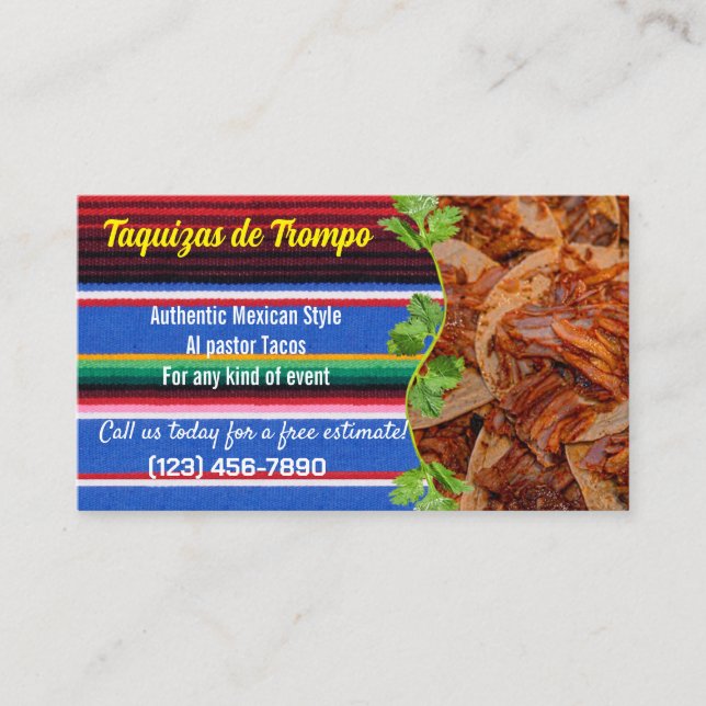 Taco service Business Cards (Front)