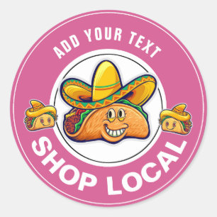 TACO SHOP LOCAL CLASSIC ROUND STICKER