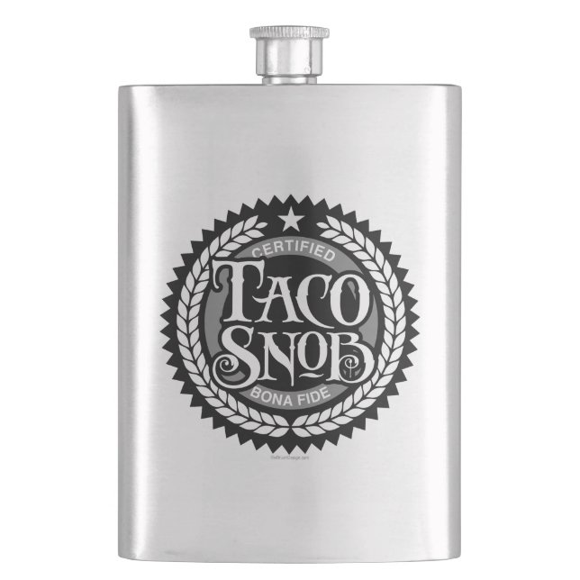Taco Snob - funny taco lover Flask (Front)