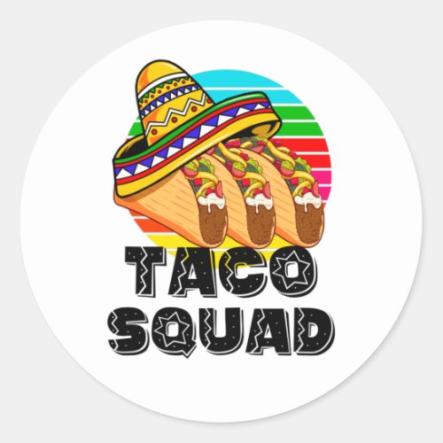 Taco Squad Cinco de Mayo Classic Round Sticker