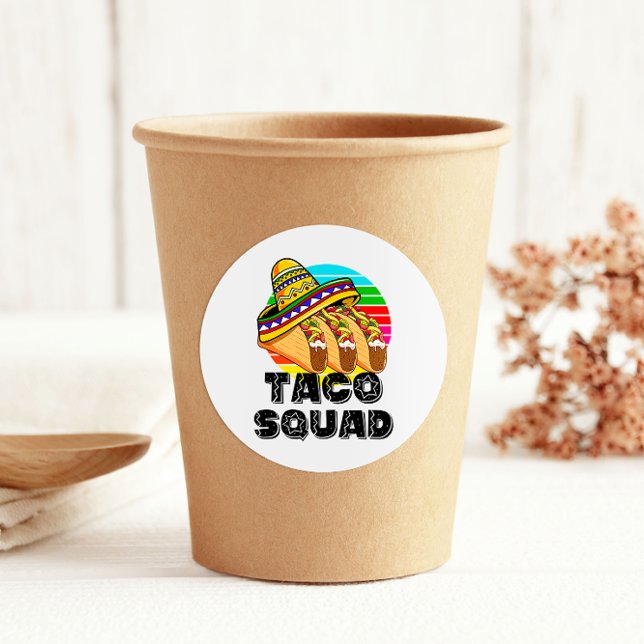 Taco Squad, Cinco de Mayo Classic Round Sticker (Taco Squad Sticker)